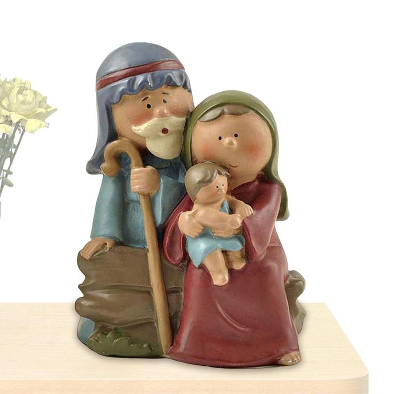 Holy Family Figurine Statue Craft Nativity Scene decorations Resin Figurine Christmas Table Decoration Desktop Home Gift China Mainland