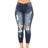 Denim Fabric Women's Long Pants Faux-denim Printed Tight-fit Trousers Suitable for All Seasons