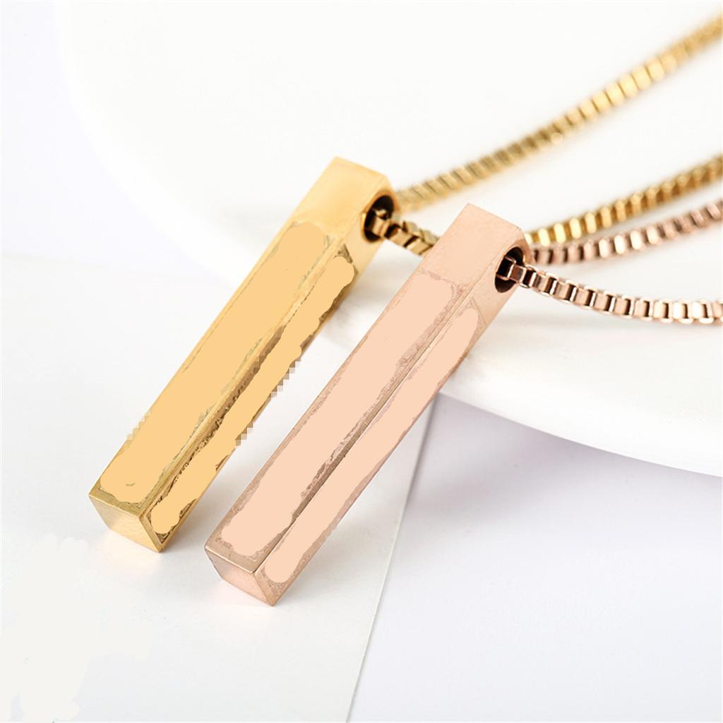 Arabic Etched Text Pendant High-end Jewelry Long Column