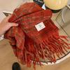 New Colorful Plaid Scarf for Women High End Imitation Cashmere Korean Version Versatile Thickened and Warm Autumn and Winter Long Shawl Scarf