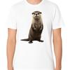Süßes Otter T-Shirt Lustiges Wildtier Vintage Gewaschen Leicht Unisex Bequemes Oberteil Für Jeden Tag Lässig Dehnbar