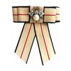 Men Neck Tie Plaid Pattern Faux Pearls Decor Bowknot Neck Tie Detachable Versatile Bowtie Outfit Accessories