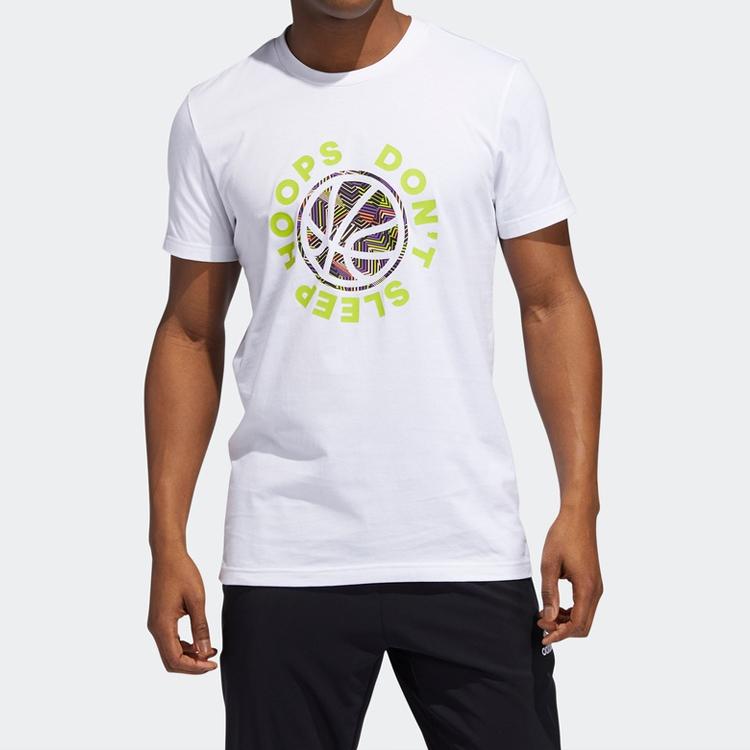 adidas Summer Hoops Short Sleeve T-shirt Men Tops White GK1711