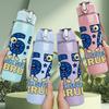 1PC Number 67 Bruh Graffiti Art Print 750ml Color Plastic Sports Water Bottle Leakproof Flip Straw Lid Suitable for Sports Office Home Use