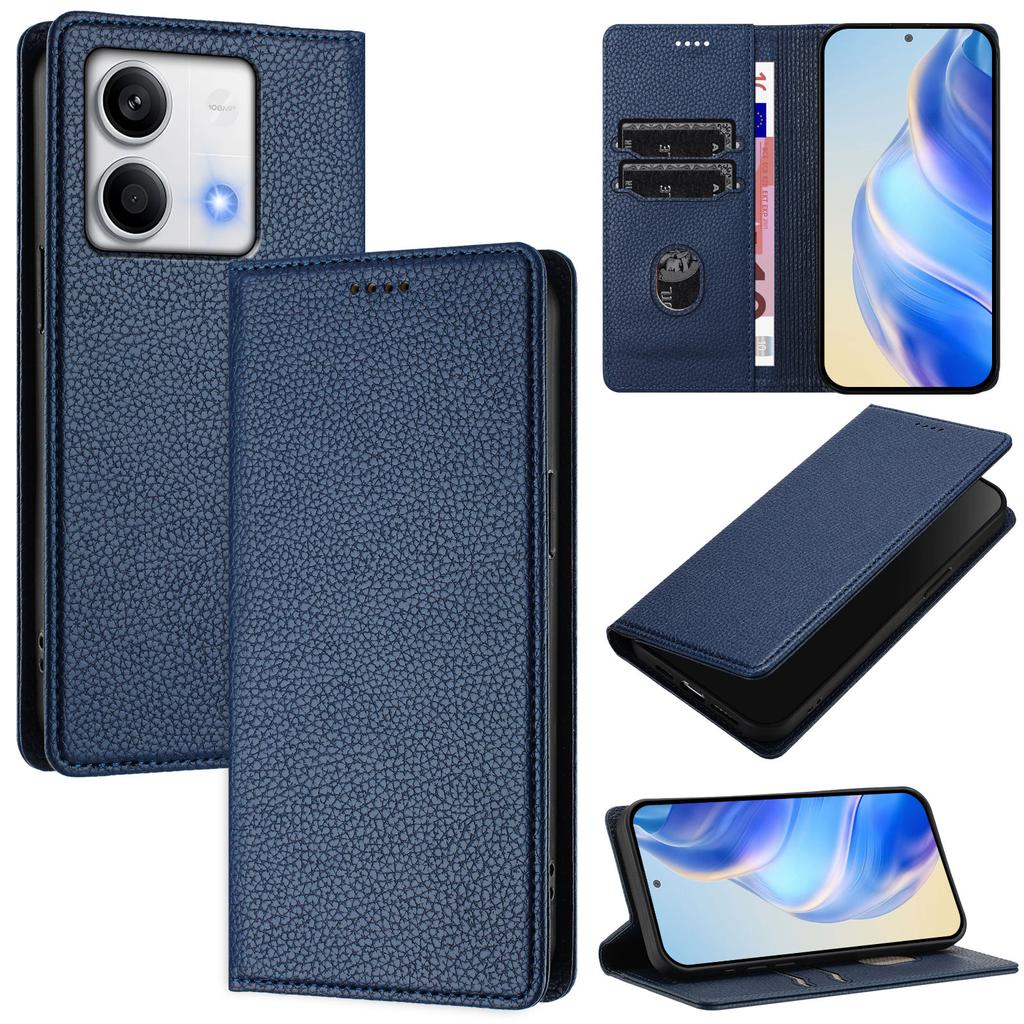 For Xiaomi Redmi Note 13 5G (China)/Xiaomi Redmi Note 13 5G Wallet Case RFID Blocking Litchi Texture Leather Mobile Cover