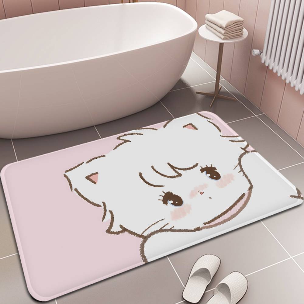 Cute Cartoon Mikko Cat Floor Mat Rectangle Anti-slip Home Soft Badmat Front Door Indoor Outdoor Mat Hotel Decor Mat