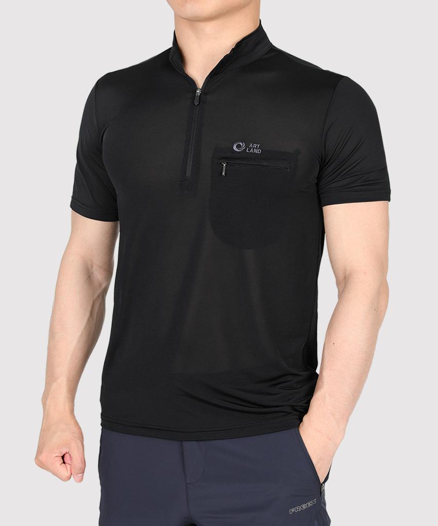 EXTRASPORTY Cool Daily Men'S Cooling Short Sleeve Zip-Up T-Shirt 4 Colors
