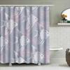 Vintage Style Fish Printed Shower Curtain Gray Pink Modern Decor Waterproof Bath Decoration Size 180cm X 180cm Unique Home Acces
