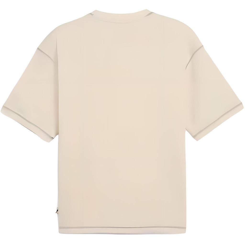 Puma Solid Color Loose Fit Crew Neck Short Sleeve T-Shirt Men Tops Beige 629346-87