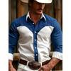 Western Floral Embroidered Men's Long Sleeve Cowboy Shirt