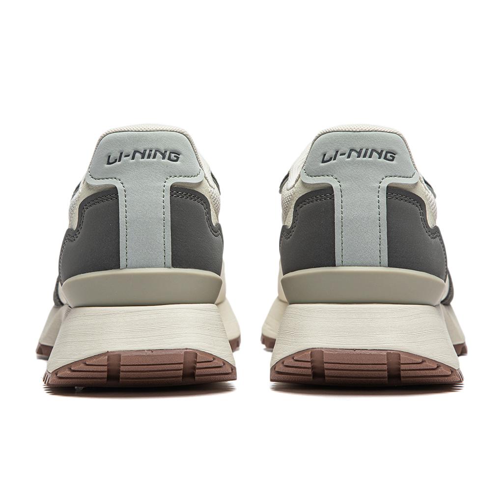 New LINING Sports Life Collection Casual Shoes Men's Low top Pearl White/Stone Gray/Water Gray Green AGCU113-2