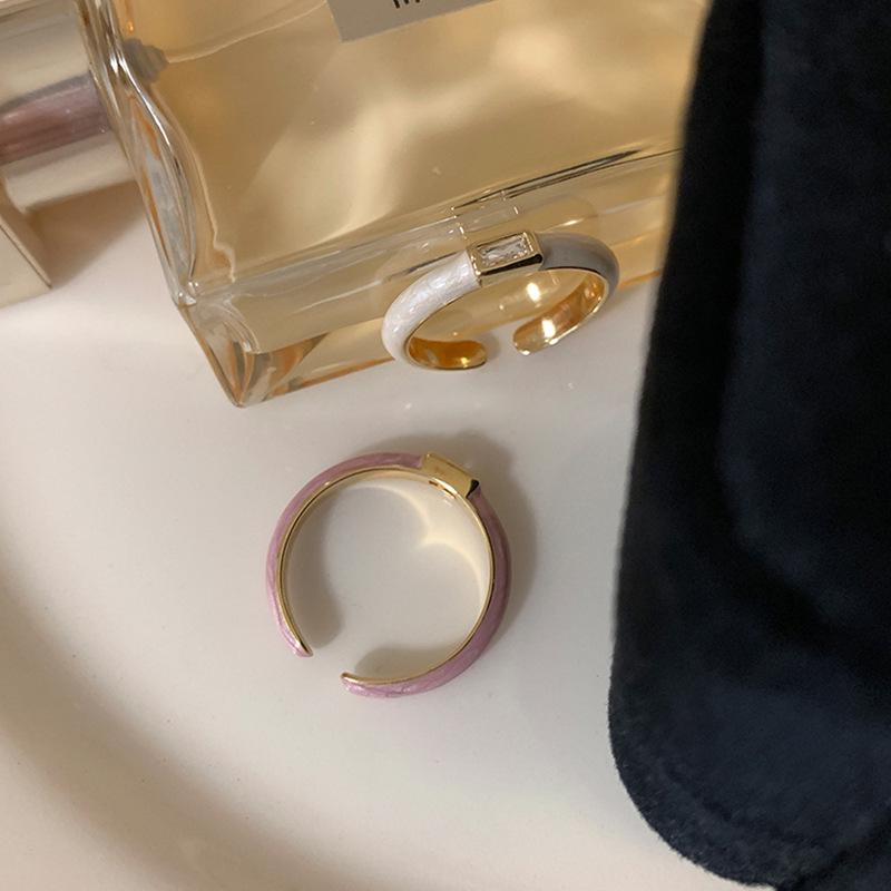 Zircon Drip Oil Open Ring: Elegant, Versatile, and Fashionable for Women