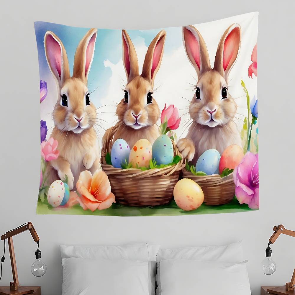 Easter Bunny Tapestry Wall Hanging Tapestry Art Deco Blanket Curtain Hanging At Home Bedroom Living Room Decor