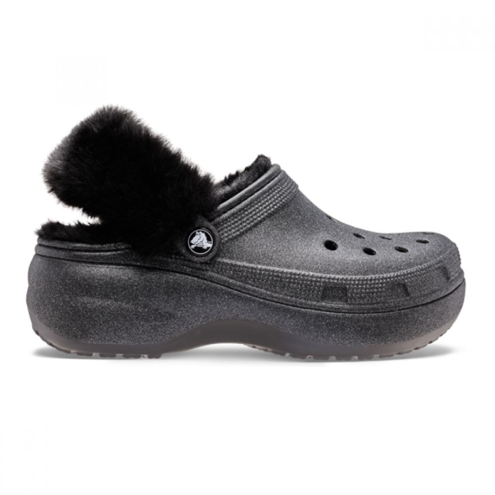 Crocs Women S claSSic Platform Fuzz Lined Clog 211922 001