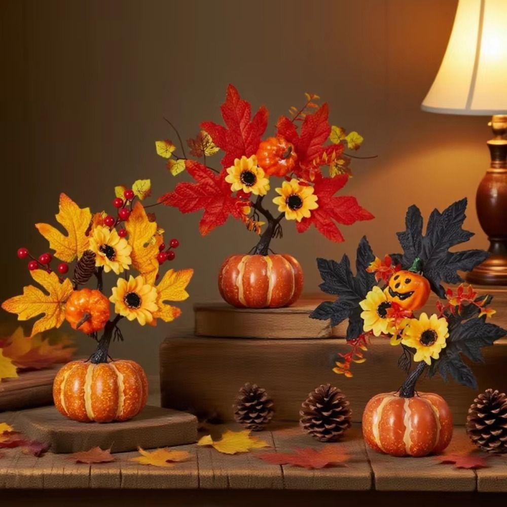 Handmade Realistic Fall Pumpkin Decor DIY Artificial Pumpkin Bouquet  Halloween Party