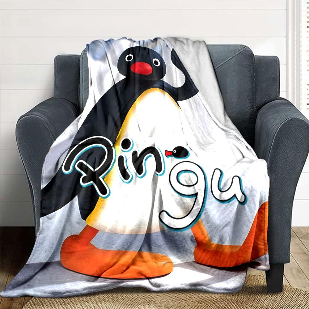 1pc Pingu2 Blanket, Gift, for Men and Women, Soft Blanket, Good for Sofa Bed Couch Travel, Lightweight Flannel Blanket