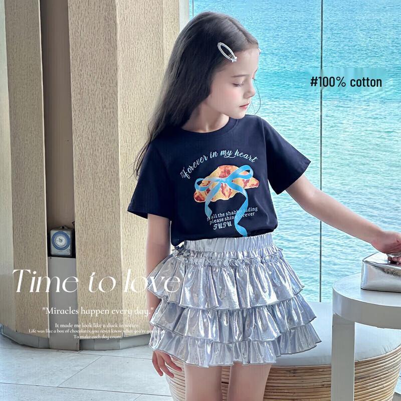 TUTU Xiaoxiang Girls  Short Sleeve Cotton T-Shirt 150