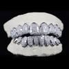 Custom VVS Moissanite Diamond Grillz Top and BOTTOM Teeth 925 Sliver Princess Cut Invisible Setting Iced Out Decoration