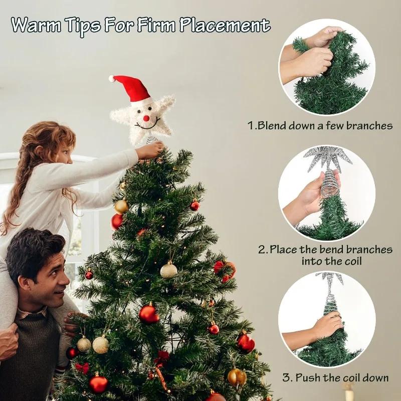 Yeni Noel Ağacı Süsü LED Işıklı Yıldız Süs Işıklı Noel Süsü Noel Ağacı Tepe Yıldızı Süsü