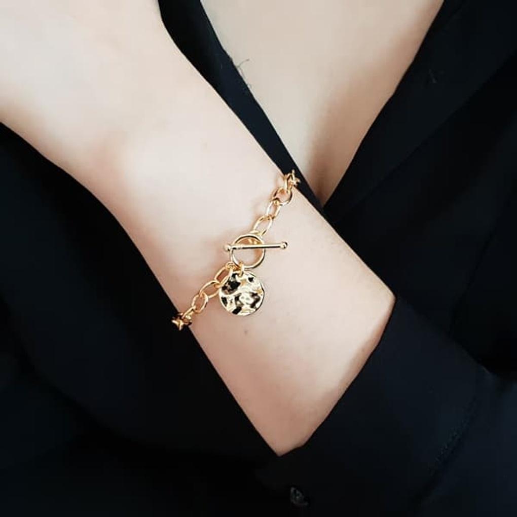 

Women s 925 Silver Truman Coin Chain Bracelet Layered Gold (+2000)