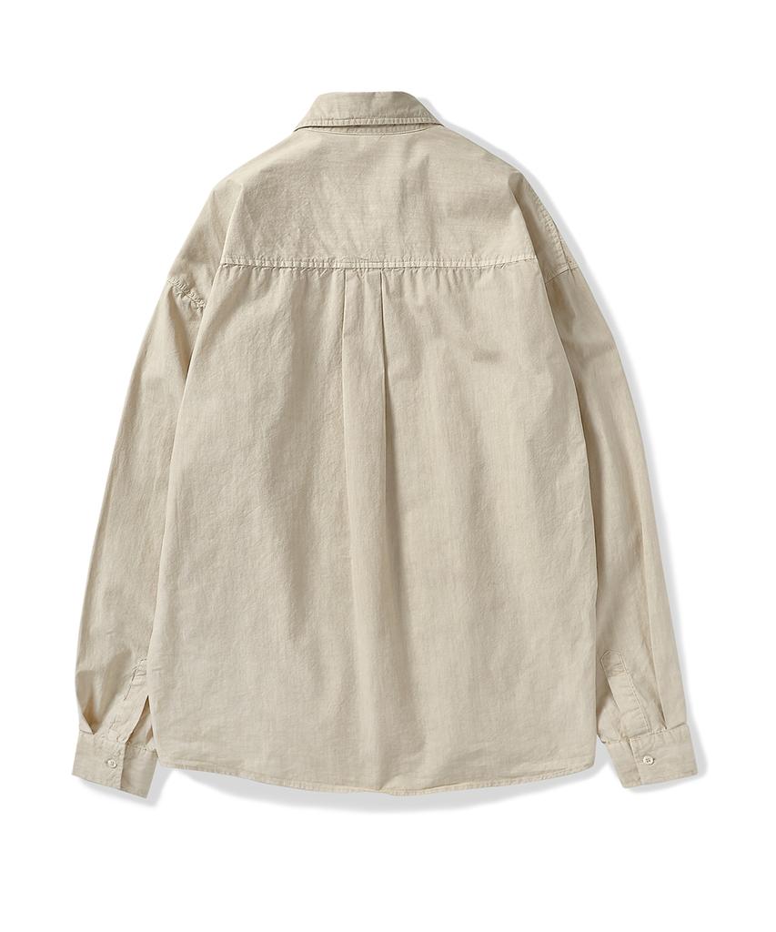 Peullukeu Slam Logo Pigment Washed Shirt Beige Fls207