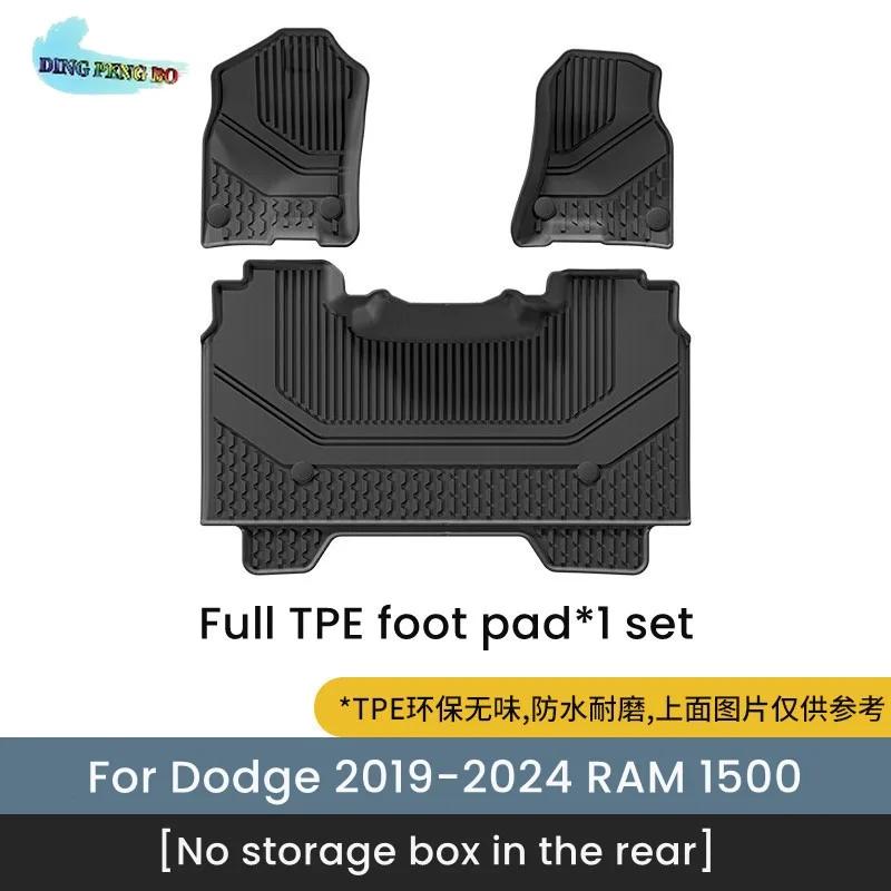 TPE Car Trunk Mat for Dodge RAM 1500 2019-2023 All-Weather Anti-Slip Cargo Liner Floor Mats - Rear Pad Dirty-Proof