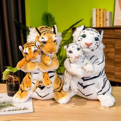 Tiger Plush Doll Soft Stuffed Animal Toy Simulation Tiger Mother & Baby Tiger Doll Plushies Decoration for Animal Theme Party