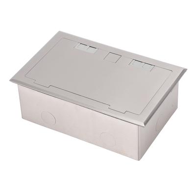 Recessed Floor Socket 3 Gang 2 Prong Power Outlets Stainless Steel   Lid Electrical Receptacle Box Kit 4kW