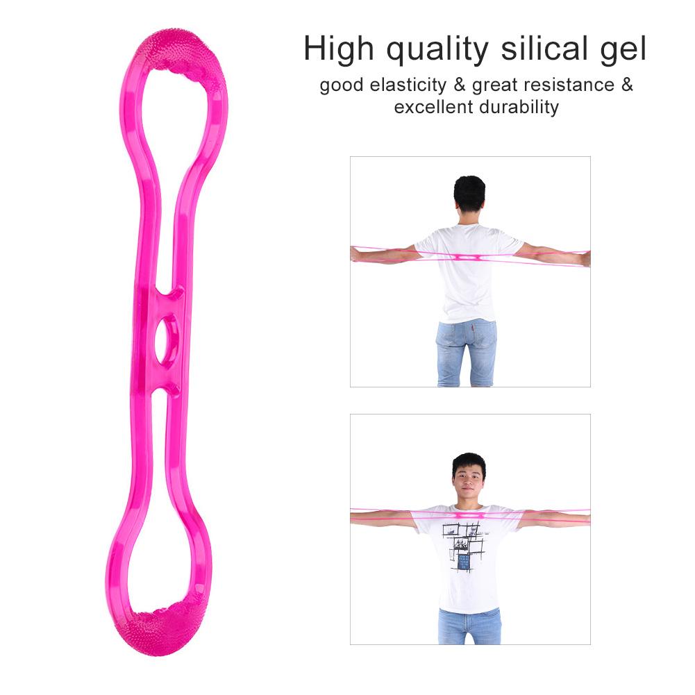 Pull Rope Silicone Resistance Band Gym Muscle Fitness Chest Expander Set (Blue)