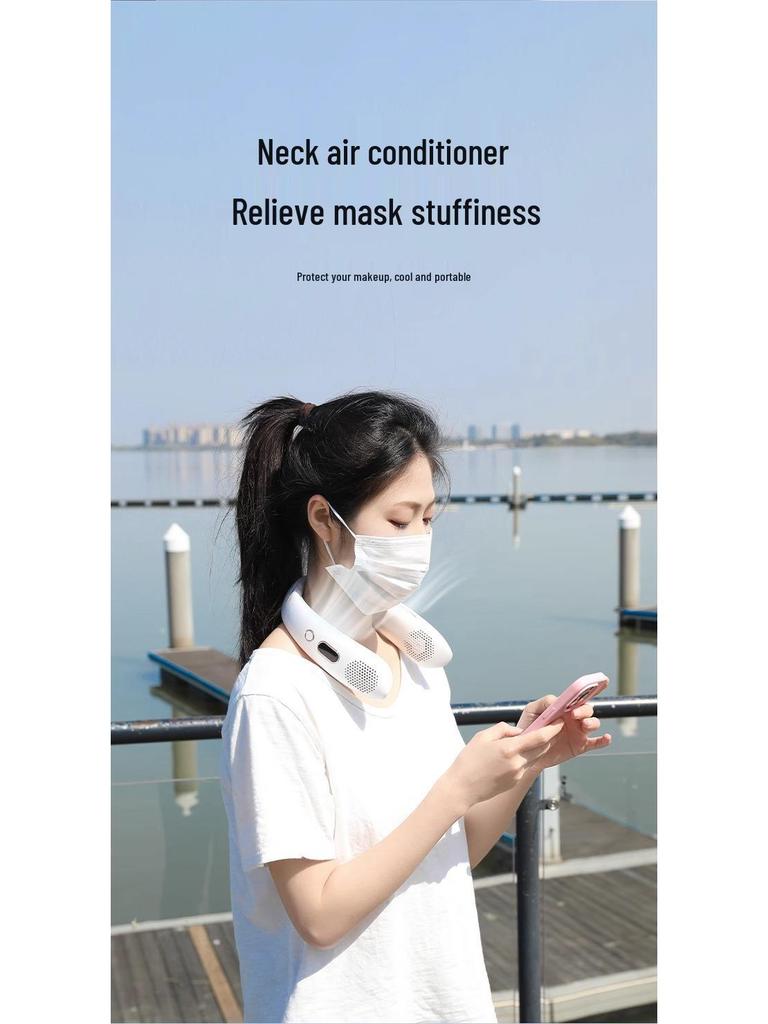 Portable USB Rechargeable Bladeless Neck Fan - Silent, Compact, Powerful Airflow