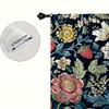 2pcs William Morris Style Curtains No Rod  Navy Blue Bird & Floral Pattern, Sheer Polyester for Living Room, Bedroom, Door
