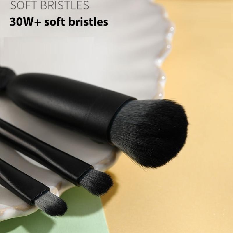 6 Stück Mini Reise-Make-up-Pinsel Set Mit Spiegel Katze Aufbewahrungsbox Reise-Make-up-Pinsel Set Kosmetikpuder Rouge Verblendungsbürsten