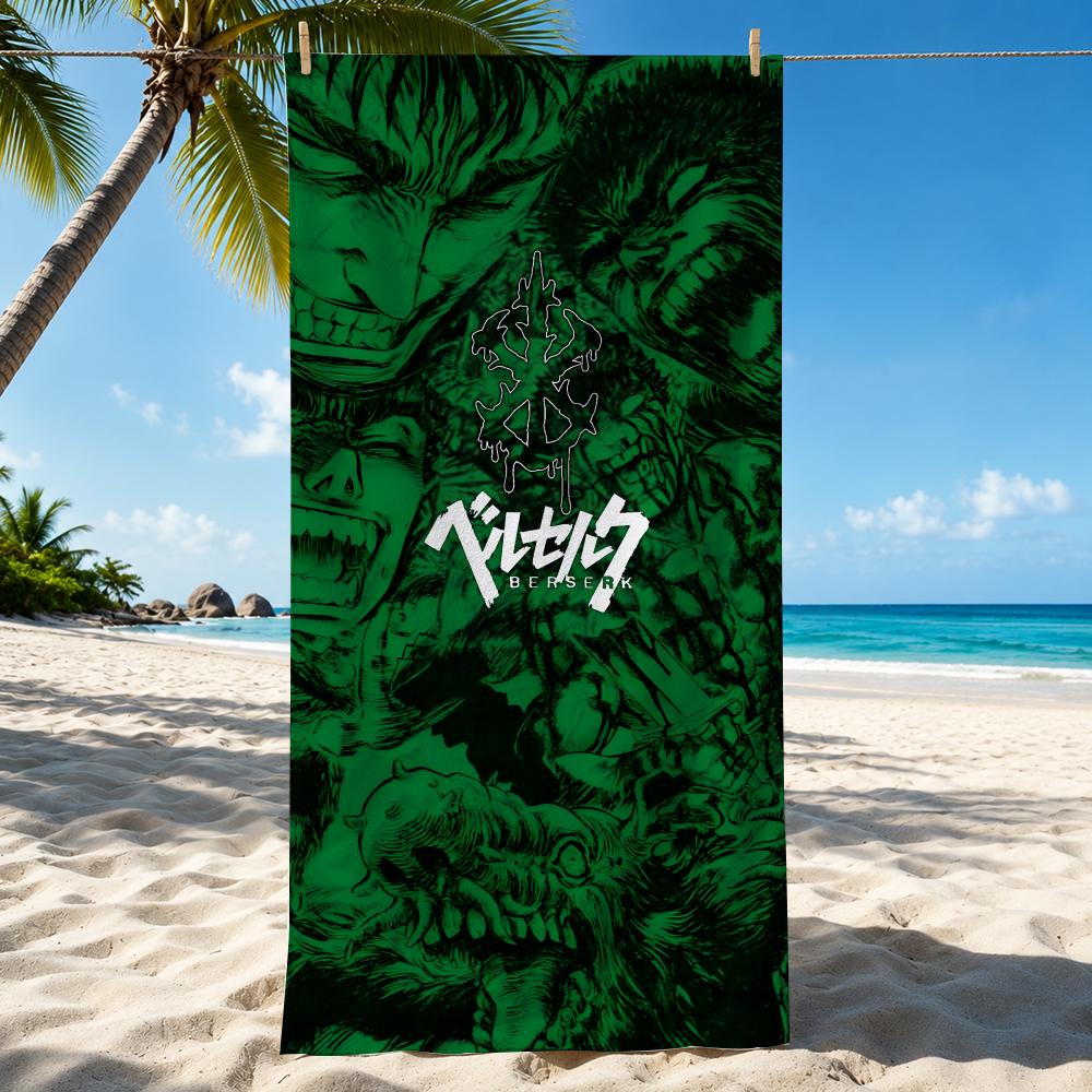 Berserk Japanese Anime Cool Towel Beach Towel Quick Dry Absorbent Bath Towel For Swimming Gym Camping Outdoor Sunbathing