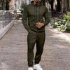 Mens 2 Piece Pleated Hoodie and Joggers Tracksuit Set