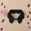 Schwarz Weiß Falscher Kragen Spitze Floral Hochzeitskleid Accessoire Mode Dekoration Kragen