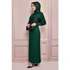 Pearl Detail Evening Dress Emerald Asm2553