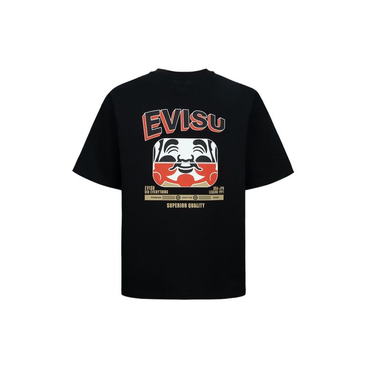 Evisu Two-Tone Buddha Head Print T-Shirt Men Tops 2ESHTM3TS546LFCT