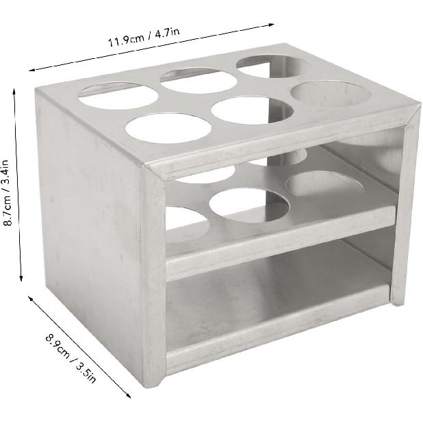 3 Tiers Stainless Steel Test Tube Holder for 50ml Test Tubes, 6 Holes Test Tube Rack, Sturdy Structure Lab Test Tube Rack, 30mm/1.18in in Diameter,
