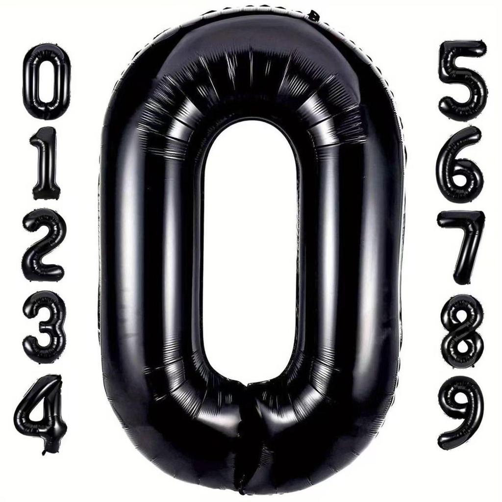 32-inch Black Aluminum Foil Balloons for Birthday Party Decorations