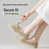 Mesh Ice Silk Women's Low-Cut Invisible Boat Socks with Anti-Slip Heel and Cotton Bottom