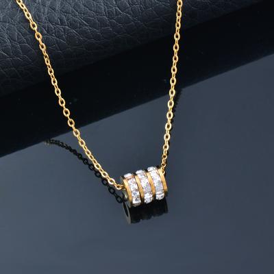 Quando l'intera vermiculite quadrata in acciaio al titanio esegue la collana pendente in acciaio inossidabile con catena a clavicola femminile