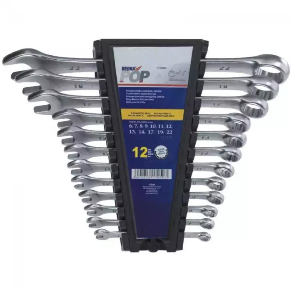 

Zestaw Kluczy Płasko-Oczkowych Dedra 1705K 12 Szt.crv Pop Płas-Oczk.6-14,17,19,22Mm