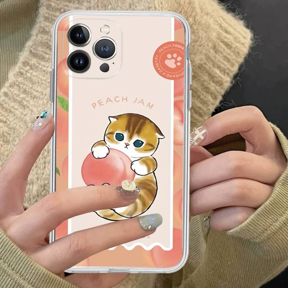 

Mofusand Cat Popular Cute For IPhone 11 12 13 14 15 16 17 Pro Max Plus 13 Mini Silicone Soft Transparent Back iPhone 16pro max