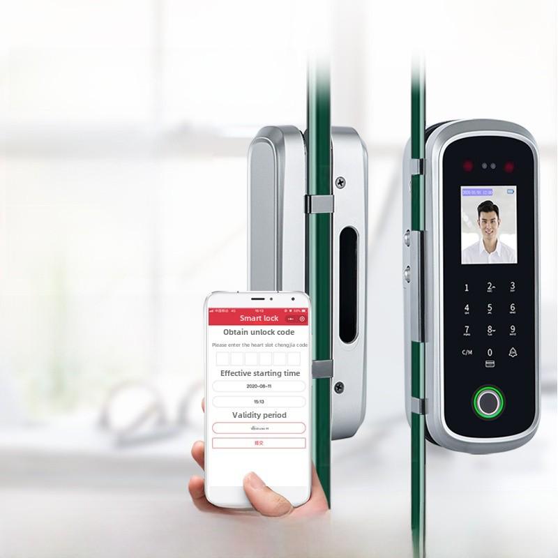 Încuietoare inteligentă de sticlă fără ramă: Electronic, Control Acces cu Parolă și Amprentă, Instalare fără găuri, Securitate Anti-furt pentru Birou.