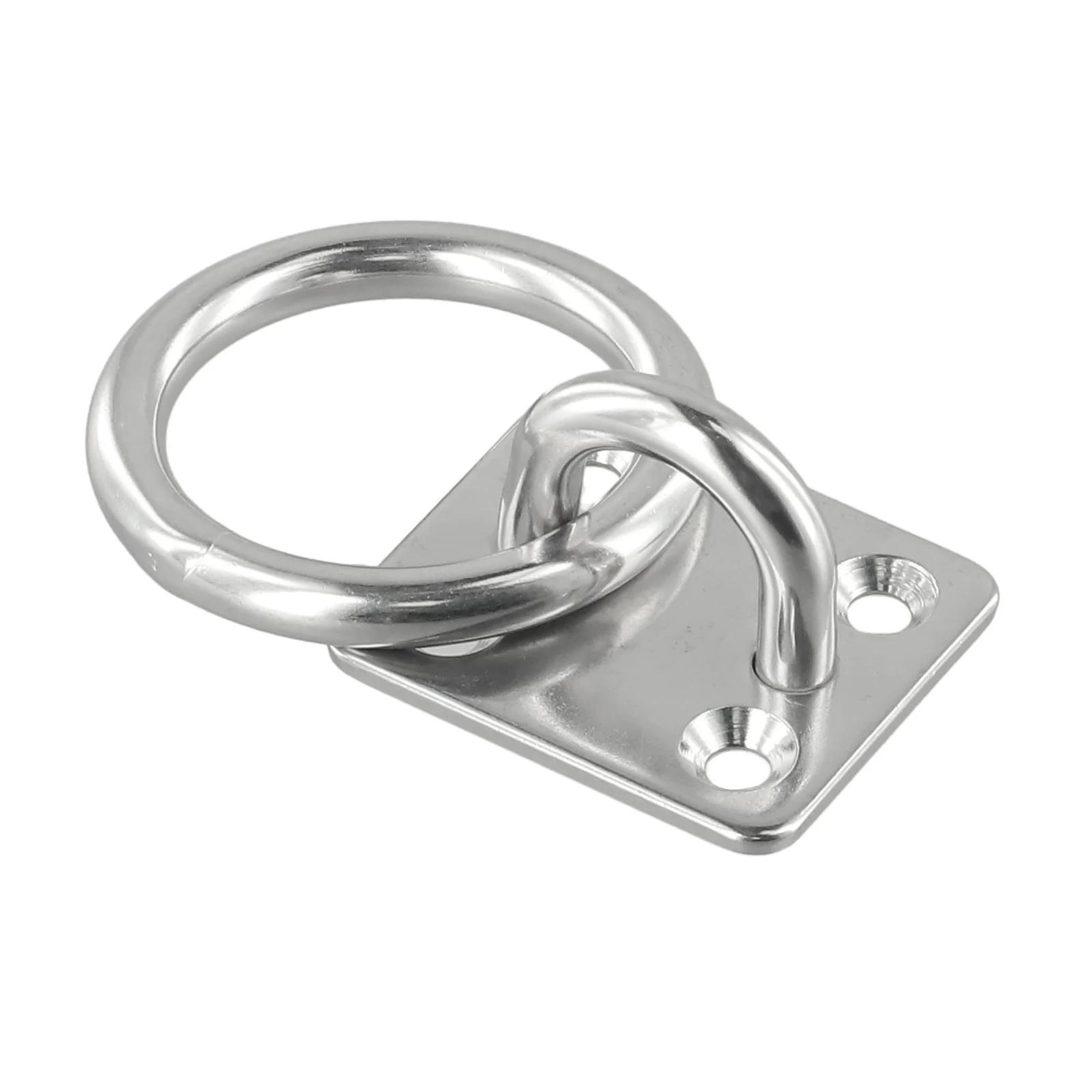 

1pcs Marine Eye Plate With Ring Stainless Steel 6mm Shipboard Eye Plate With Ring Square Shape Ship Hardware Accessories