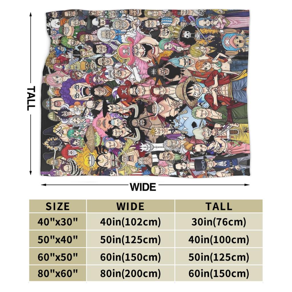 Coperte Anime Monkey D Luffy Flanella Divertenti Calde Coperte da Lancio per Biancheria da Letto Soggiorno Autunno/Inverno
