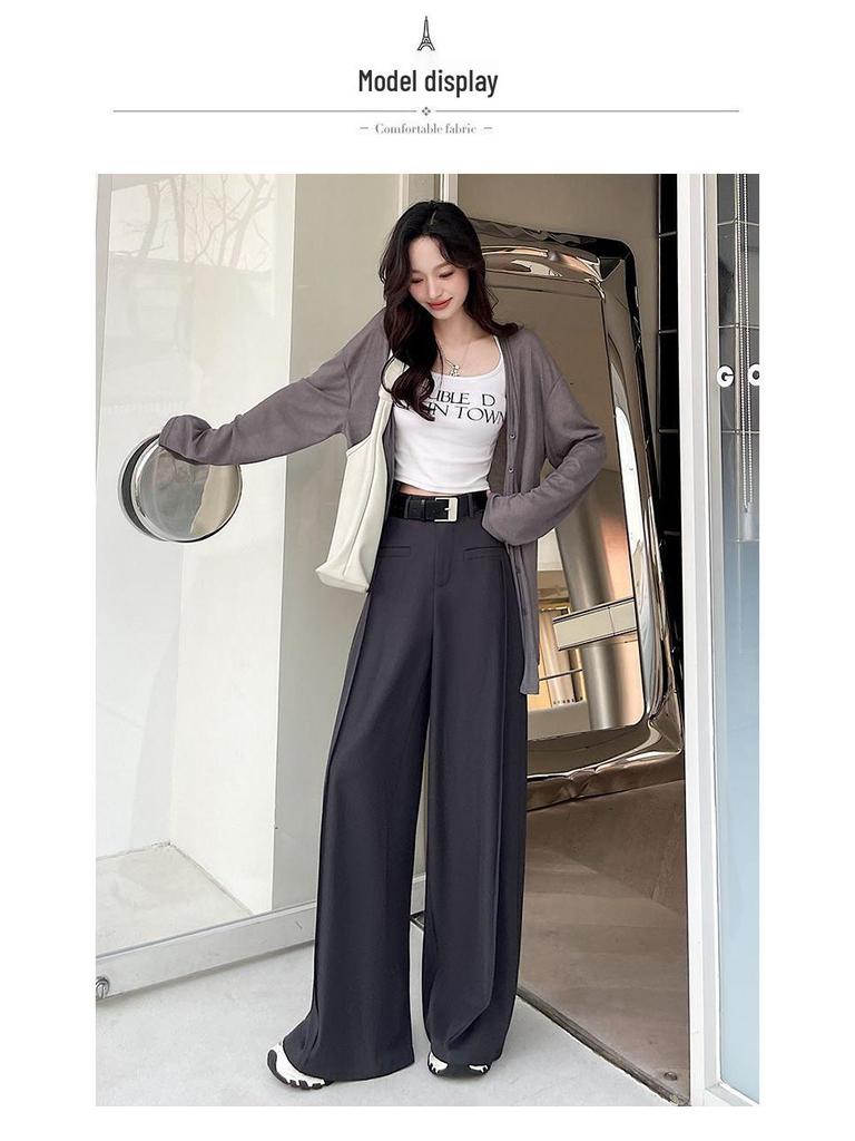 2026 Spring/Summer Women's High-Waisted Wide-Leg Drape Pants