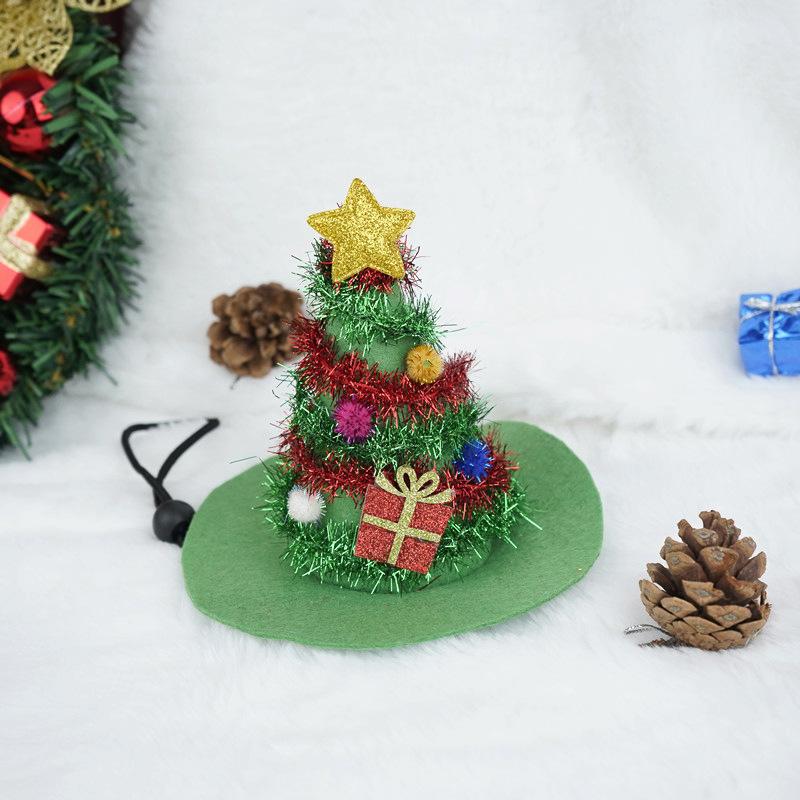 Pet Dog Christmas Hat Red Green Elk Santa Claus Christmas Tree Pet Hat Festive Atmosphere Funny Christmas Gift Dog Accessories