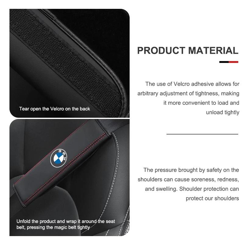 2025 Hot Leather Car Seat Safety Belt Shoulder Protection Padding For BMW E90 E60 E46 E39 F30 F10 E87 X3 X4 X5 X1 G30 G20