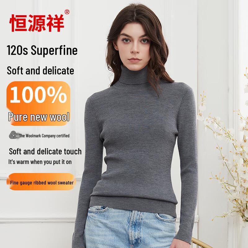 Hengyuanxiang Women's 100% Wool Knit Sweater